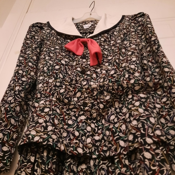 70's does 40's geometric Act I Petites skirt set - Picture 10 of 16